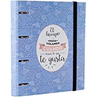 Los mejores  - Grupo Erik Editores CAT0015 - Carpeta 4 anillas Troquelada Premium Amelie Classic con goma- Azul
